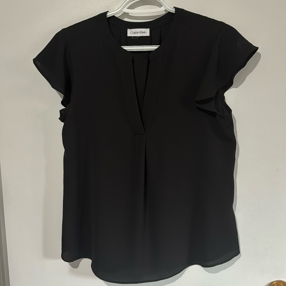 Calvin Klein deep V neck blouse - Picture 1 of 8
